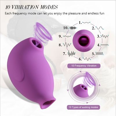 ROHS 10 Elektrisch de Tonggeslacht Toy Sucking Vibrator For Women van de Trillingswijze