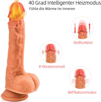 Draadloos Roterend Verwarmend Honey Sex Toys 23cm het Trillen Dildo
