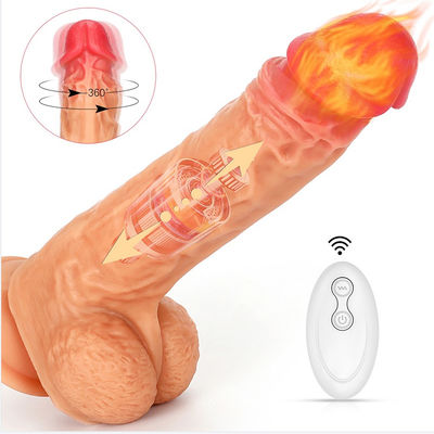 Draadloos Roterend Verwarmend Honey Sex Toys 23cm het Trillen Dildo
