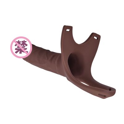 OEM Siliconezuignap Dildo 26cm Hollw-Riem op Gebogen Dong