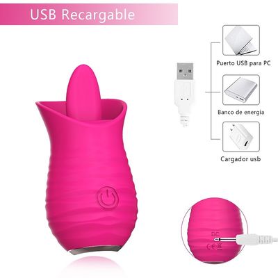 USB die Rose Red Vibrator Sex Toy-Ei het Elektrische Likken Massager 7000RPM laden