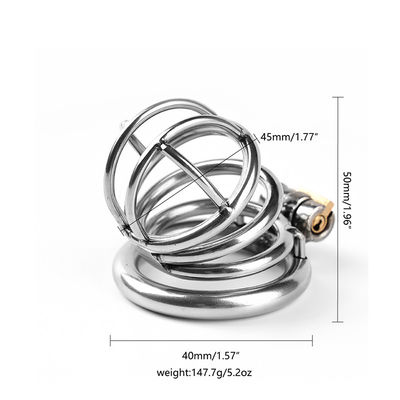 Van het het Geslachtsspeelgoed van roestvrij staalmensen de Haan Chastity Cage Male Chastity Device 50mm