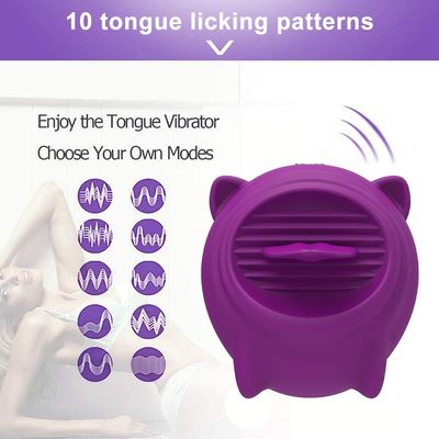10 het Geslachtsspeelgoed van de Vrouwen van het snelhedenuitsteeksel Zuigend Mondeling het Likken Medisch Silicone 6.5cm