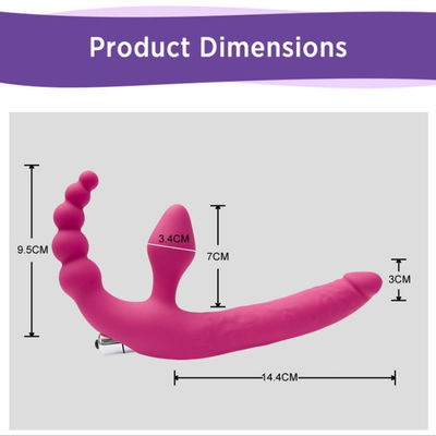 14cm de Dubbele van het Speelgoedstrapon Dildo van het Massagelgbt Geslacht Vibrator van de het Uiteindestop