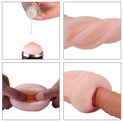 3D Geweven Elektrische Mannelijke Masturbator-de Vibratortong die van de Kopkogel Mondelinge 22cm zuigen